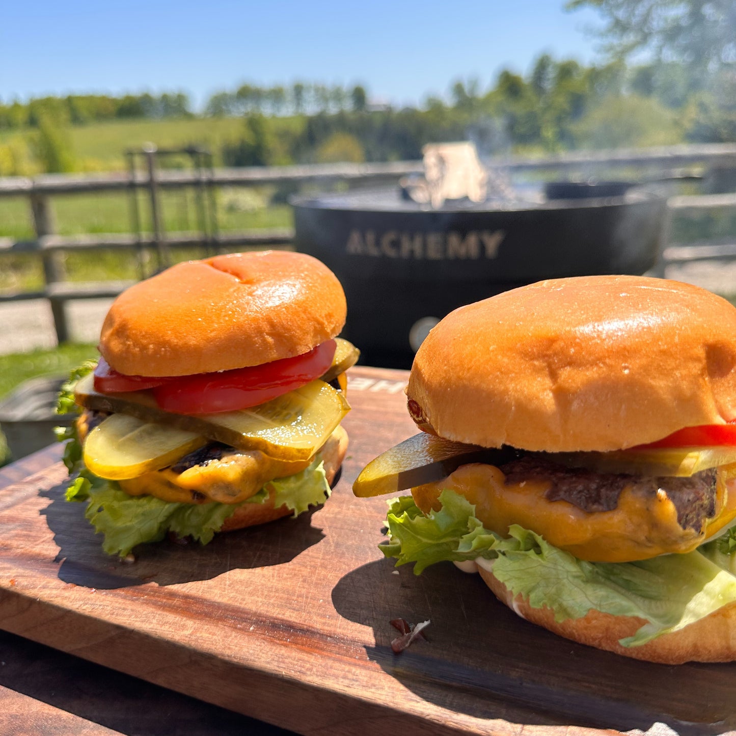 Wendy's cheeseburgers made fresh on the Alchemy grill