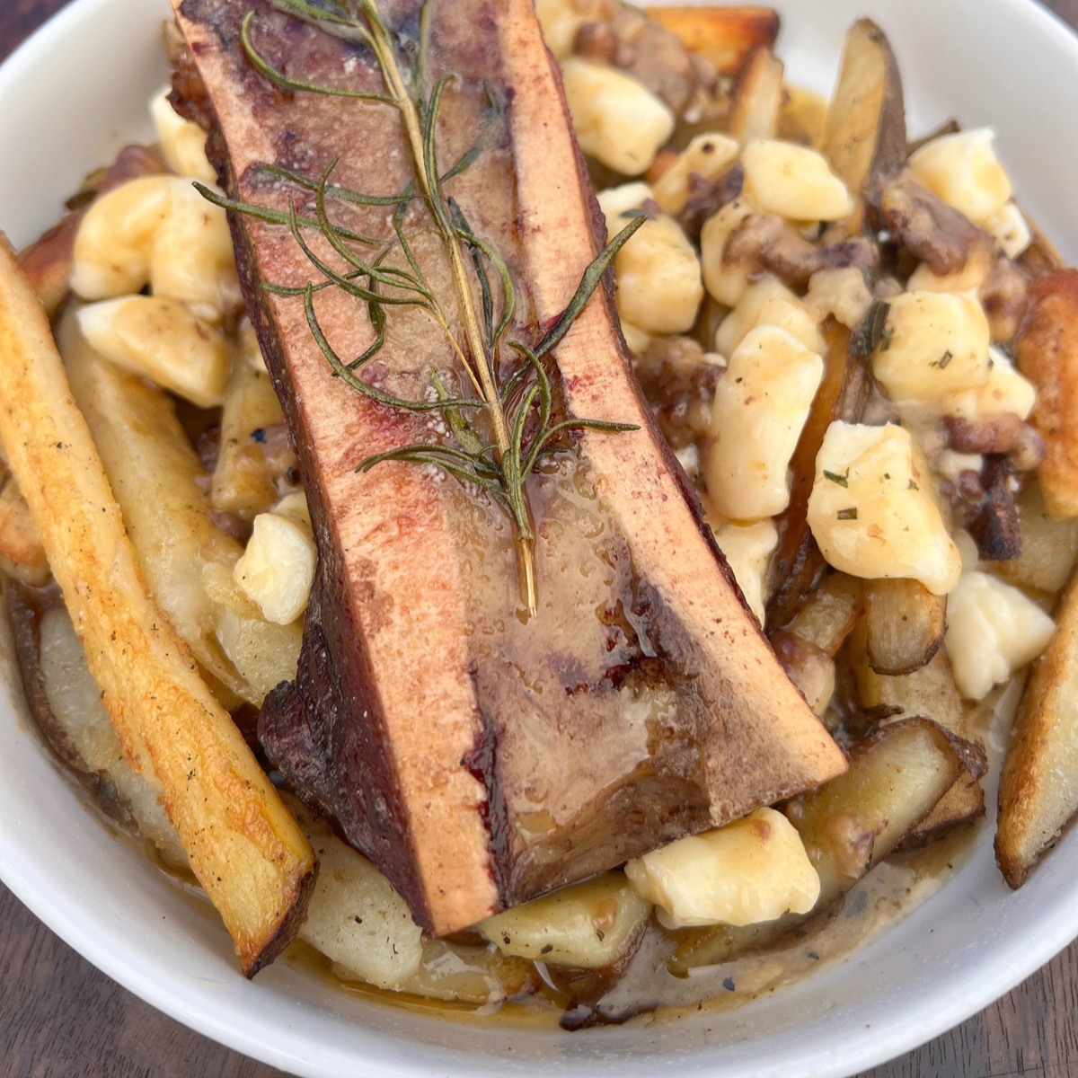 smoked bone marrow poutine