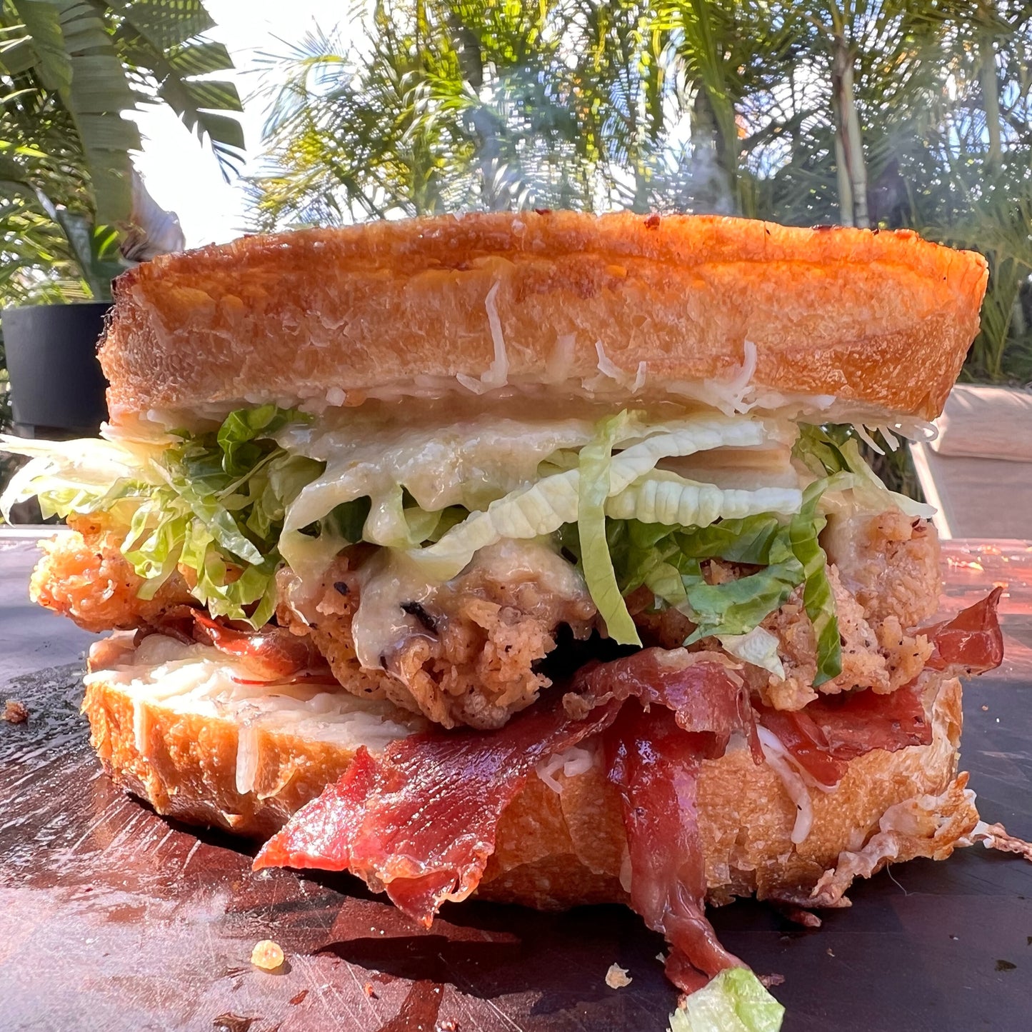 fried chicken Caesar sandwich recipe