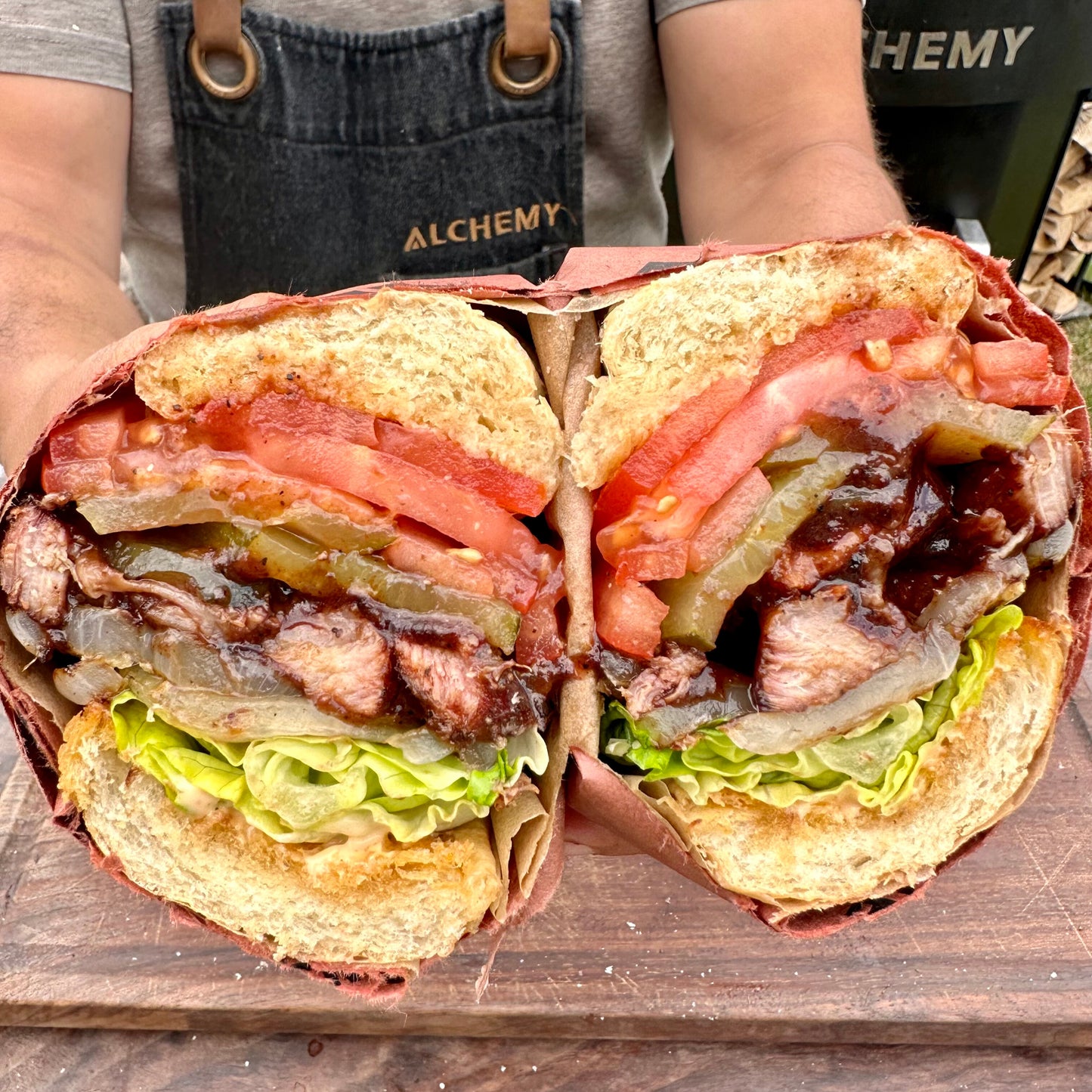 smoked rib sandwich 