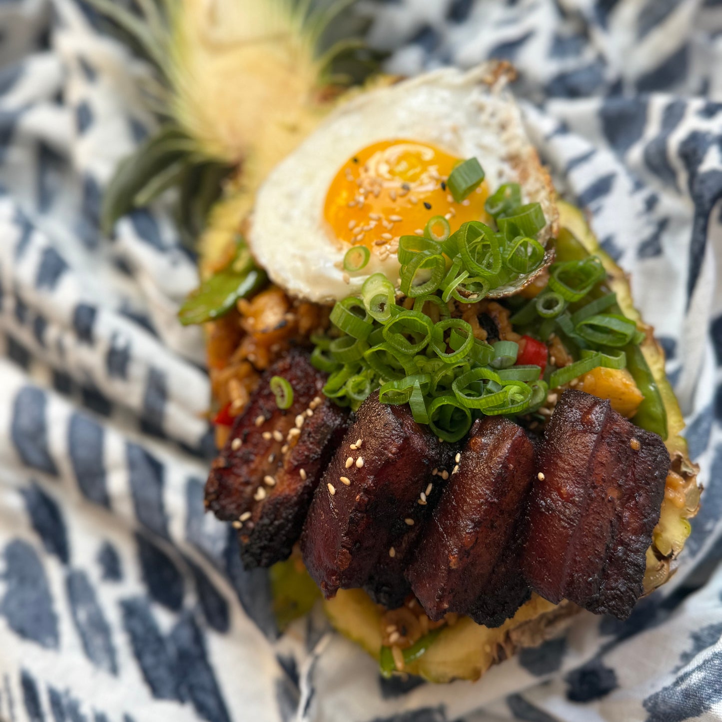 Polynesian pork belly pineapple fried rice