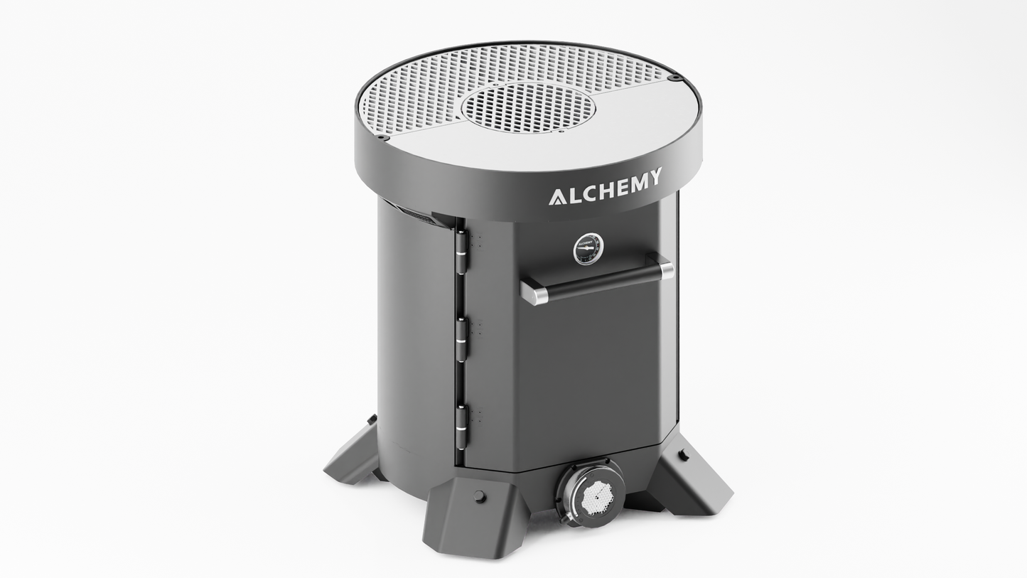 
                  
                    The Alchemy grills plancha and diamond-patterned live-fire grill
                  
                